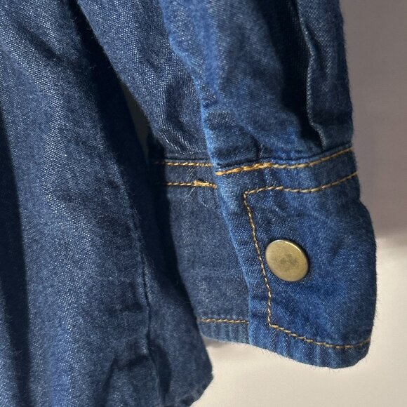 Cherokee Girls SZ M Vintage Blue Denim Top or Dress Western Cottage Prairie 80's - Picture 5 of 11